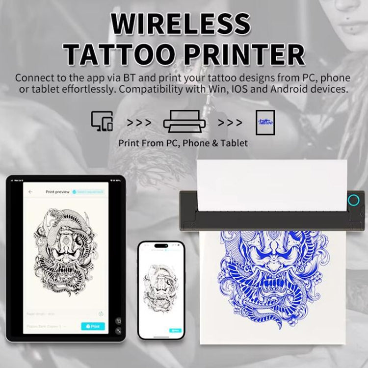 A41 203DPI Portable Tattoo Printer Office Study Bluetooth HD Thermal Printer