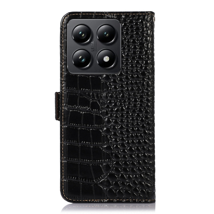 For Xiaomi 14T Crocodile Top Layer Cowhide Leather Phone Case