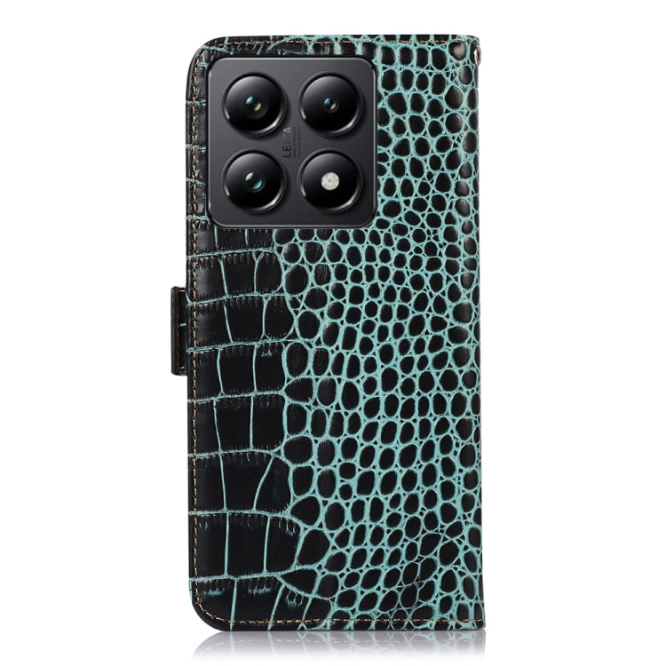 For Xiaomi 14T Crocodile Top Layer Cowhide Leather Phone Case
