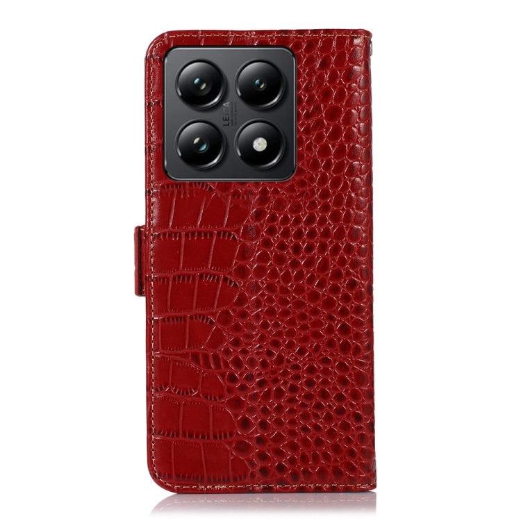 For Xiaomi 14T Pro Crocodile Top Layer Cowhide Leather Phone Case