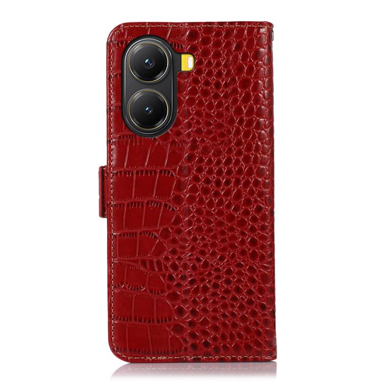 For Xiaomi Poco X7 Pro Crocodile Top Layer Cowhide Leather Phone Case