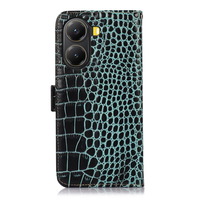 For Xiaomi Poco X7 Pro Crocodile Top Layer Cowhide Leather Phone Case