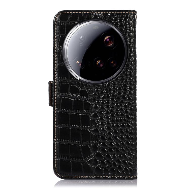 For Xiaomi 15 Ultra Crocodile Top Layer Cowhide Leather Phone Case
