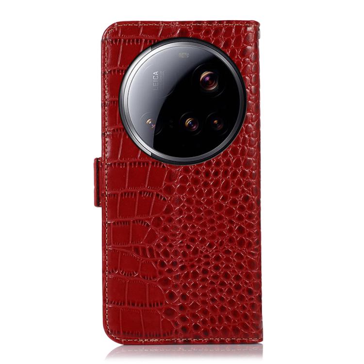 For Xiaomi 15 Ultra Crocodile Top Layer Cowhide Leather Phone Case