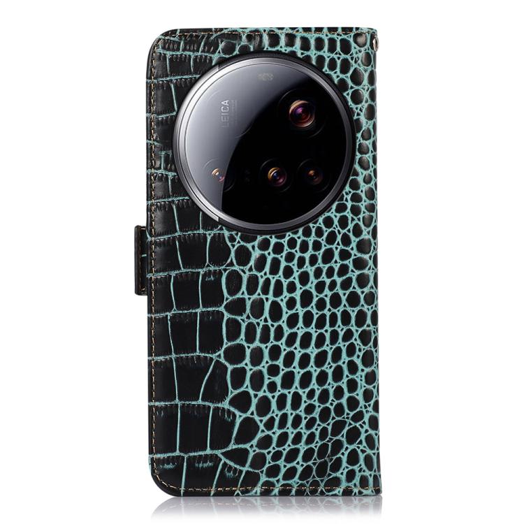 For Xiaomi 15 Ultra Crocodile Top Layer Cowhide Leather Phone Case