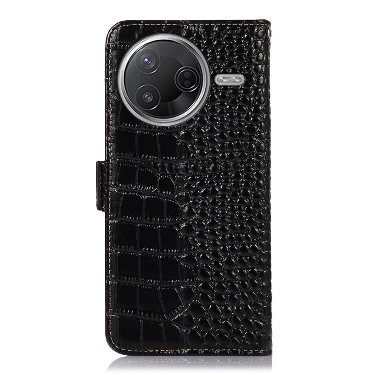 For Xiaomi Poco F7 Pro Crocodile Top Layer Cowhide Leather Phone Case