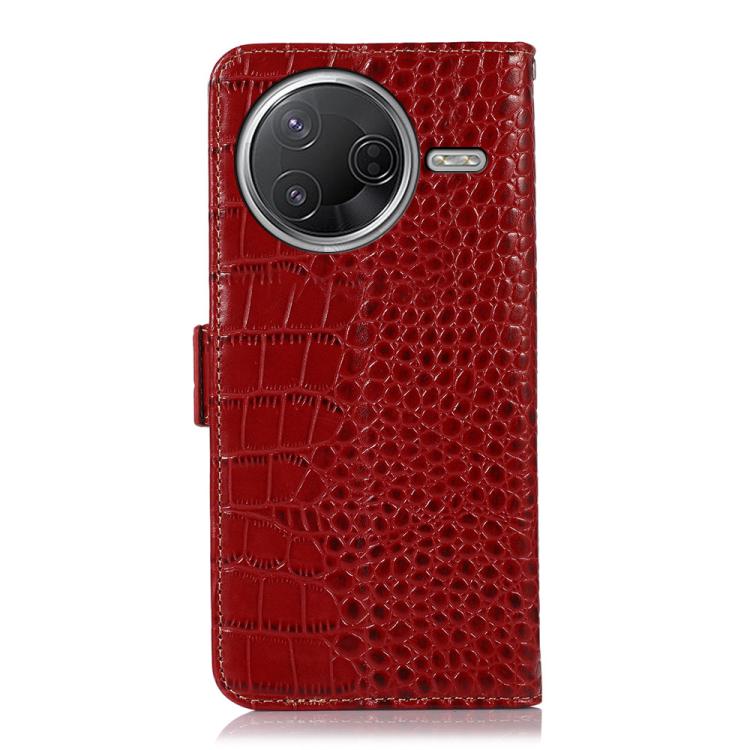 For Xiaomi Poco F7 Pro Crocodile Top Layer Cowhide Leather Phone Case