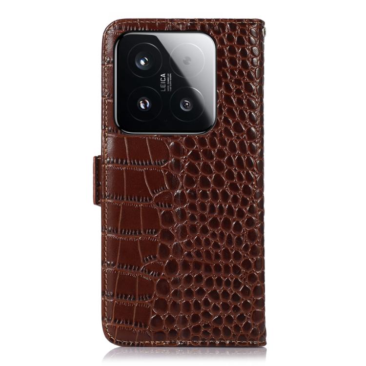 For Xiaomi 15T 5G Crocodile Top Layer Cowhide Leather Phone Case