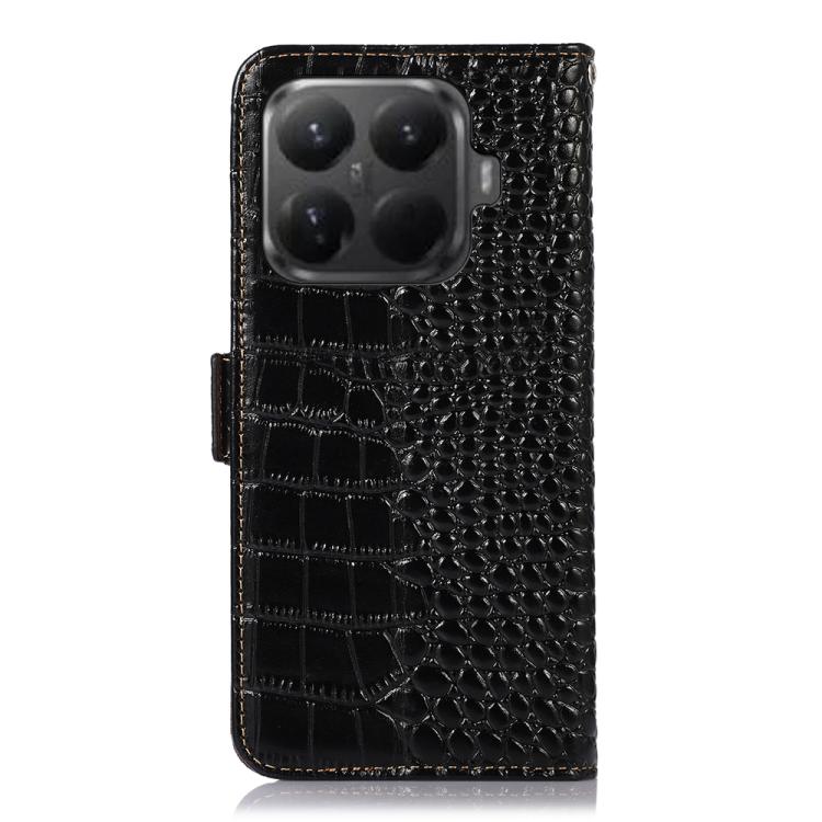 For Xiaomi 15T Pro 5G Crocodile Top Layer Cowhide Leather Phone Case