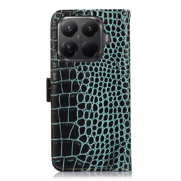 For Xiaomi 15T Pro 5G Crocodile Top Layer Cowhide Leather Phone Case