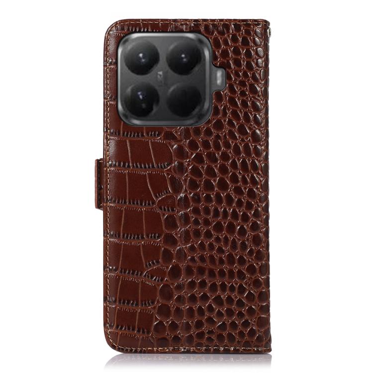 For Xiaomi 15T Pro 5G Crocodile Top Layer Cowhide Leather Phone Case