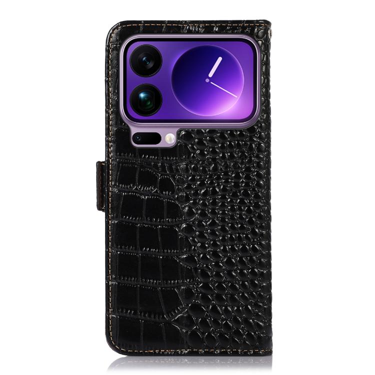 For Xiaomi 17 Pro Crocodile Top Layer Cowhide Leather Phone Case