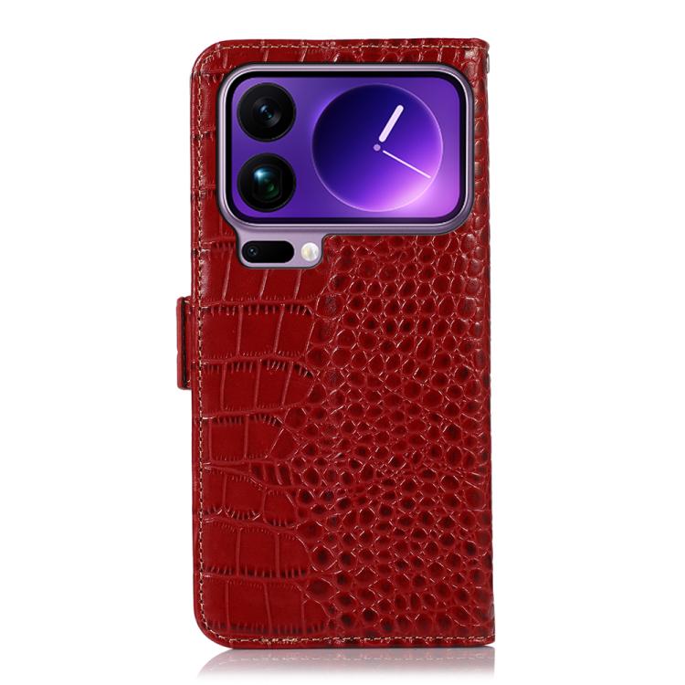 For Xiaomi 17 Pro Crocodile Top Layer Cowhide Leather Phone Case