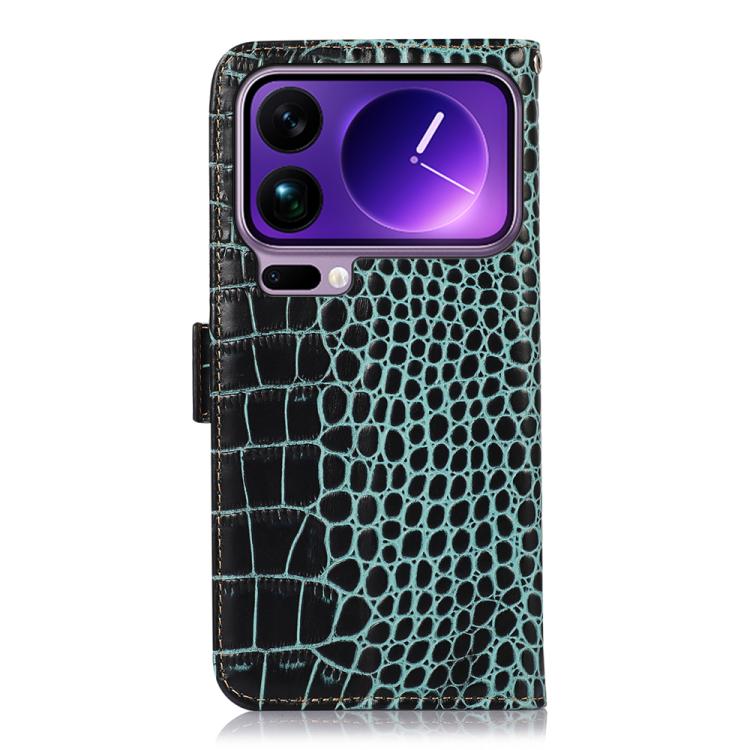 For Xiaomi 17 Pro Crocodile Top Layer Cowhide Leather Phone Case