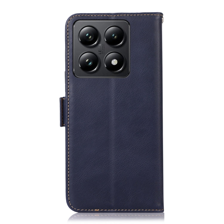 For Xiaomi 14T Magnetic Crazy Horse Texture Genuine Leather RFID Phone Case