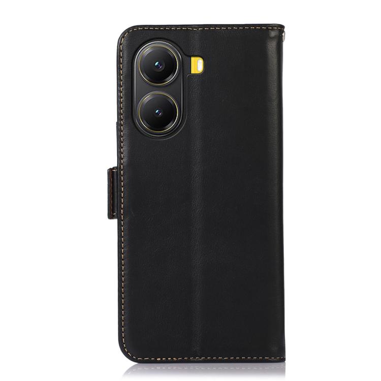 For Xiaomi Poco X7 Pro Magnetic Crazy Horse Texture Genuine Leather RFID Phone Case