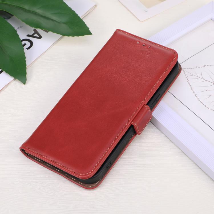 For Xiaomi Poco X7 Pro Magnetic Crazy Horse Texture Genuine Leather RFID Phone Case