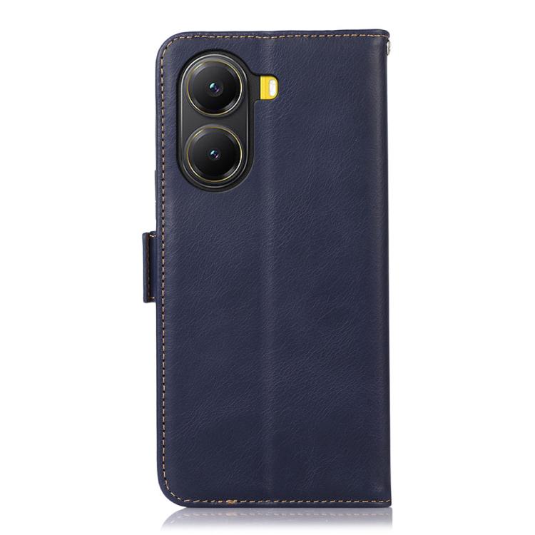 For Xiaomi Poco X7 Pro Magnetic Crazy Horse Texture Genuine Leather RFID Phone Case