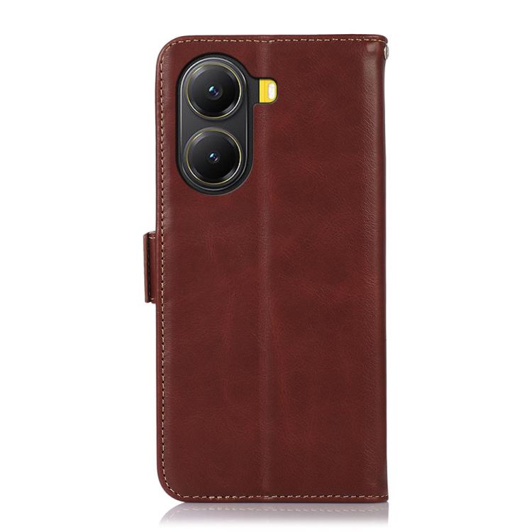 For Xiaomi Poco X7 Pro Magnetic Crazy Horse Texture Genuine Leather RFID Phone Case