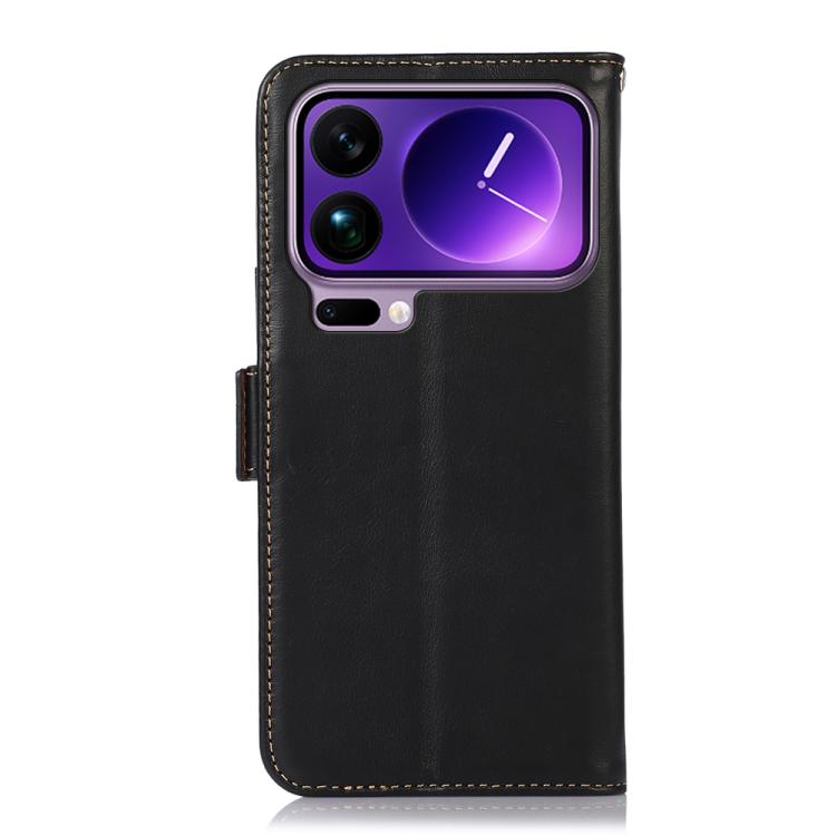 For Xiaomi 17 Pro Max Magnetic Crazy Horse Texture Genuine Leather RFID Phone Case