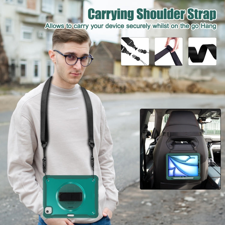 For iPad Air 11 2026 / 2025 / 2024 Heavy Duty Hybrid Tablet Case with Hand Grip & Strap