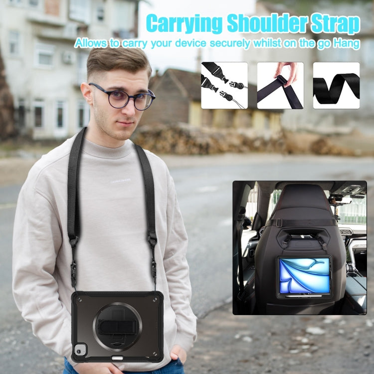 For iPad Air 11 2026 / 2025 / 2024 Heavy Duty Hybrid Tablet Case with Hand Grip & Strap