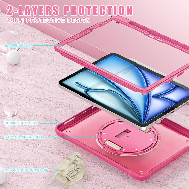 For iPad Air 11 2026 / 2025 / 2024 Heavy Duty Hybrid Tablet Case with Hand Grip & Strap