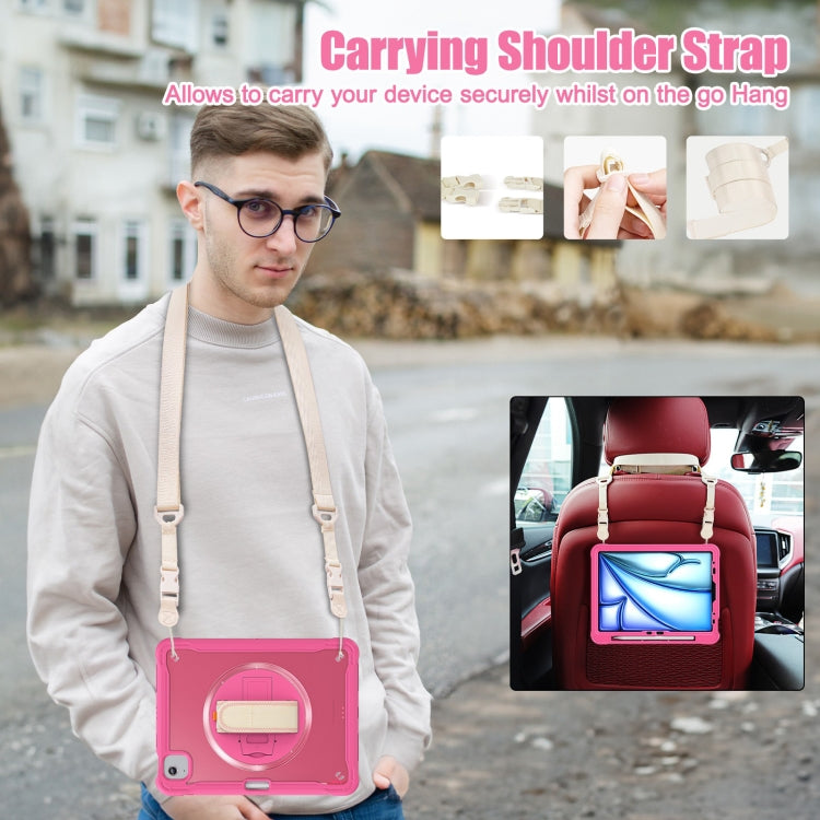 For iPad Air 11 2026 / 2025 / 2024 Heavy Duty Hybrid Tablet Case with Hand Grip & Strap
