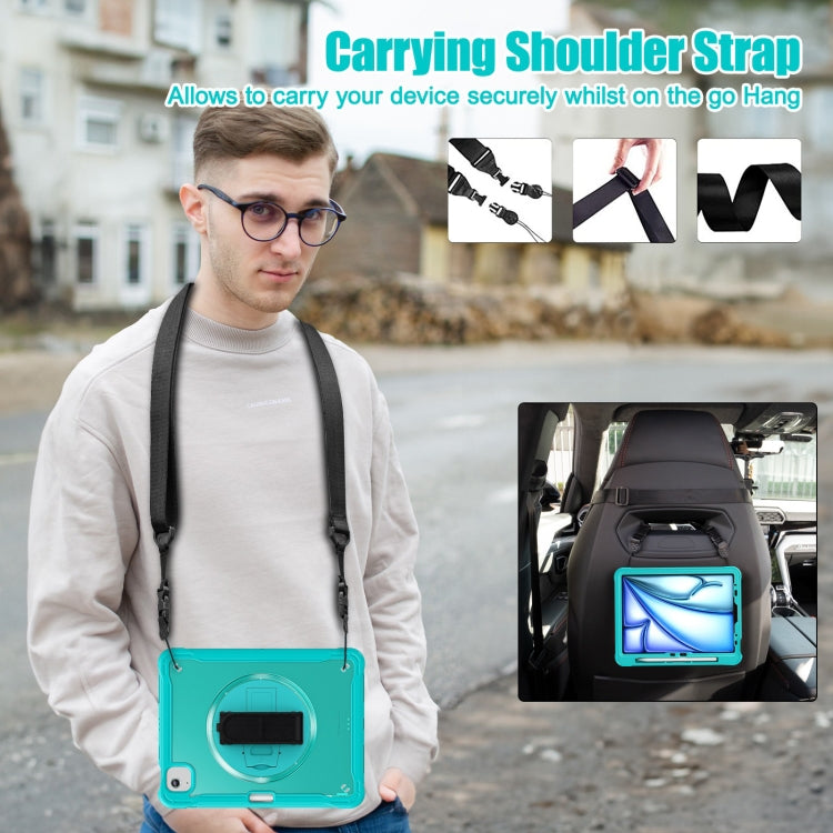For iPad Air 11 2026 / 2025 / 2024 Heavy Duty Hybrid Tablet Case with Hand Grip & Strap