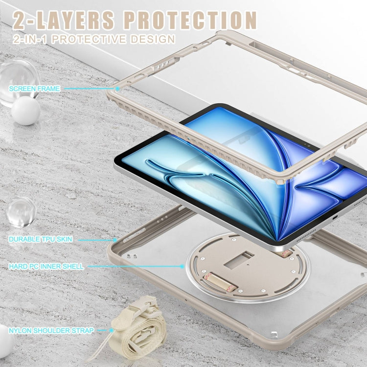 For iPad Air 11 2026 / 2025 / 2024 Heavy Duty Hybrid Tablet Case with Hand Grip & Strap