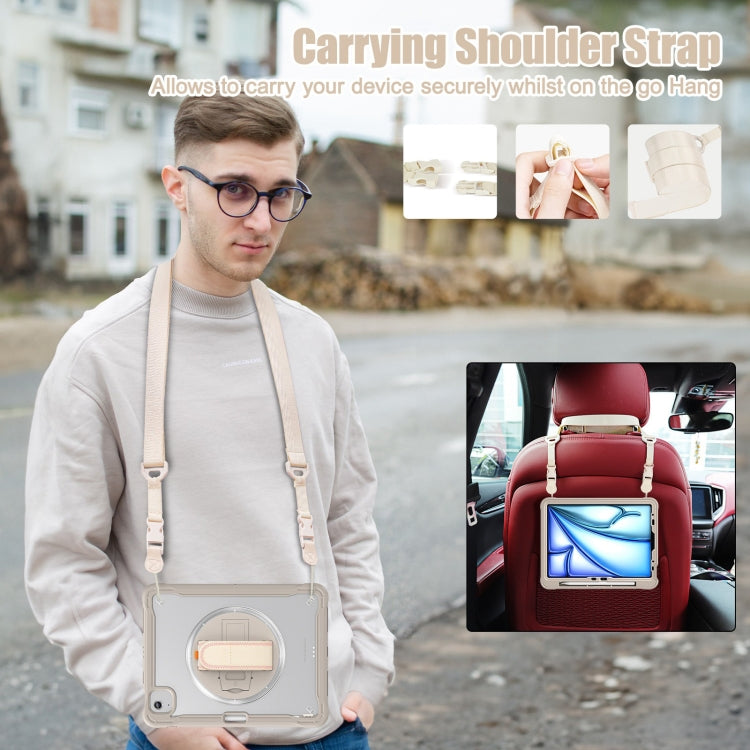 For iPad Air 11 2026 / 2025 / 2024 Heavy Duty Hybrid Tablet Case with Hand Grip & Strap