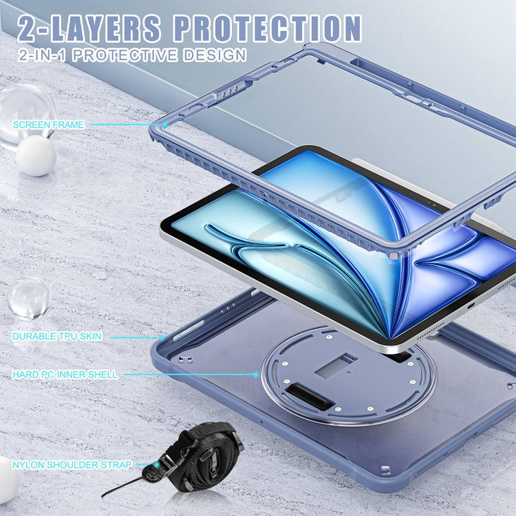 For iPad Air 11 2026 / 2025 / 2024 Heavy Duty Hybrid Tablet Case with Hand Grip & Strap