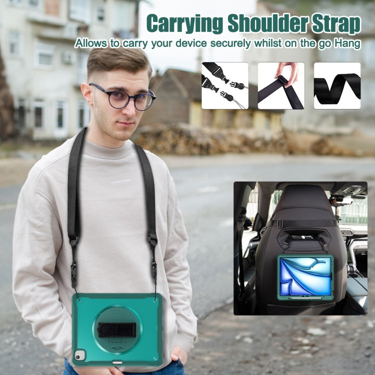 For iPad Air 13 2026 / 2025 / 2024 Heavy Duty Hybrid Tablet Case with Hand Grip & Strap