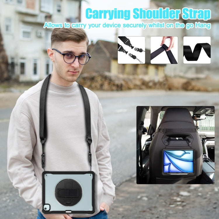 For iPad Air 13 2026 / 2025 / 2024 Heavy Duty Hybrid Tablet Case with Hand Grip & Strap