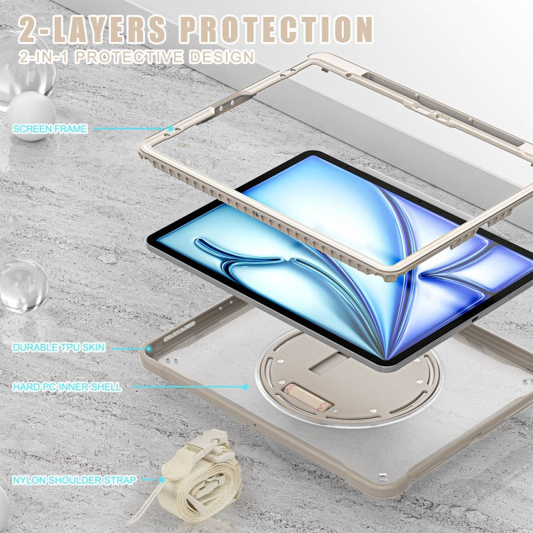 For iPad Air 13 2026 / 2025 / 2024 Heavy Duty Hybrid Tablet Case with Hand Grip & Strap