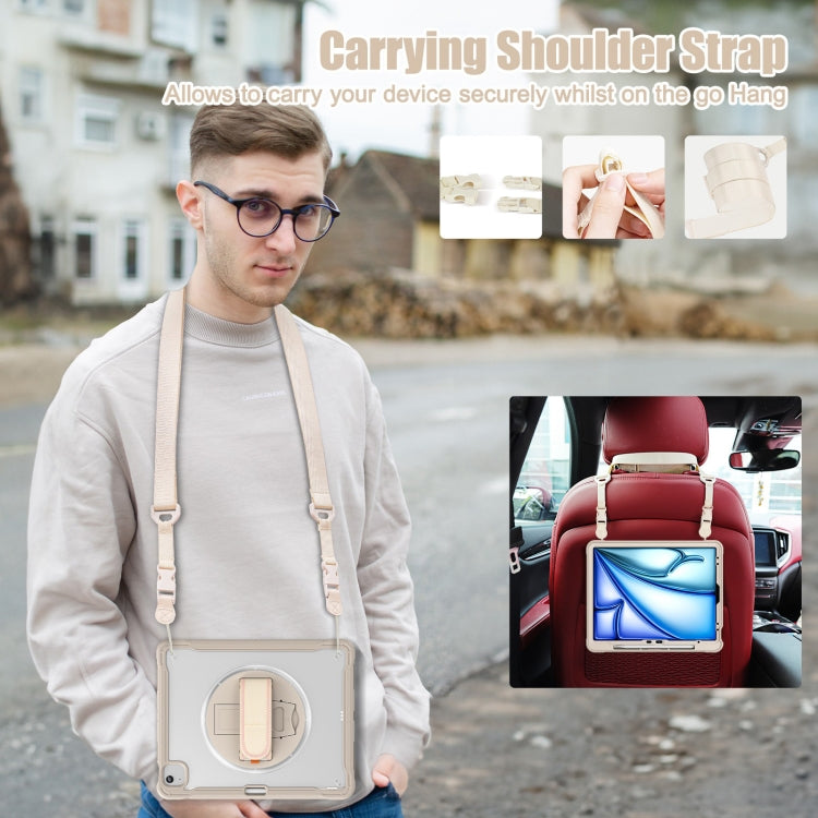 For iPad Air 13 2026 / 2025 / 2024 Heavy Duty Hybrid Tablet Case with Hand Grip & Strap