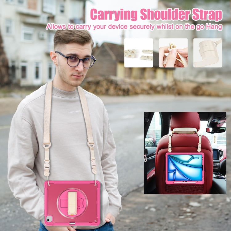 For iPad Air 13 2026 / 2025 / 2024 Heavy Duty Hybrid Tablet Case with Hand Grip & Strap