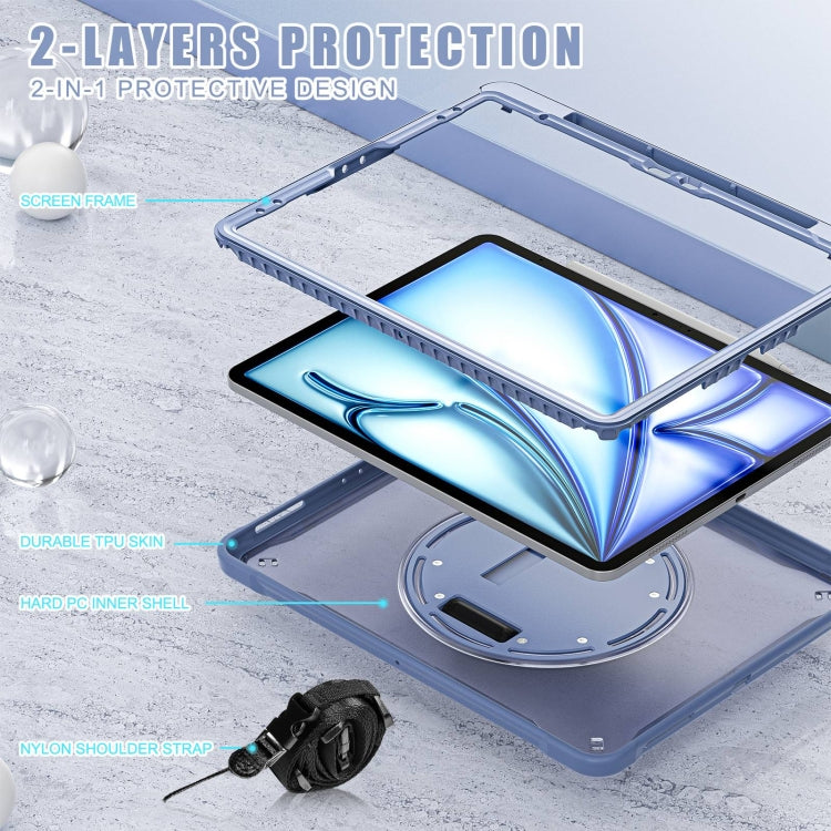 For iPad Air 13 2026 / 2025 / 2024 Heavy Duty Hybrid Tablet Case with Hand Grip & Strap