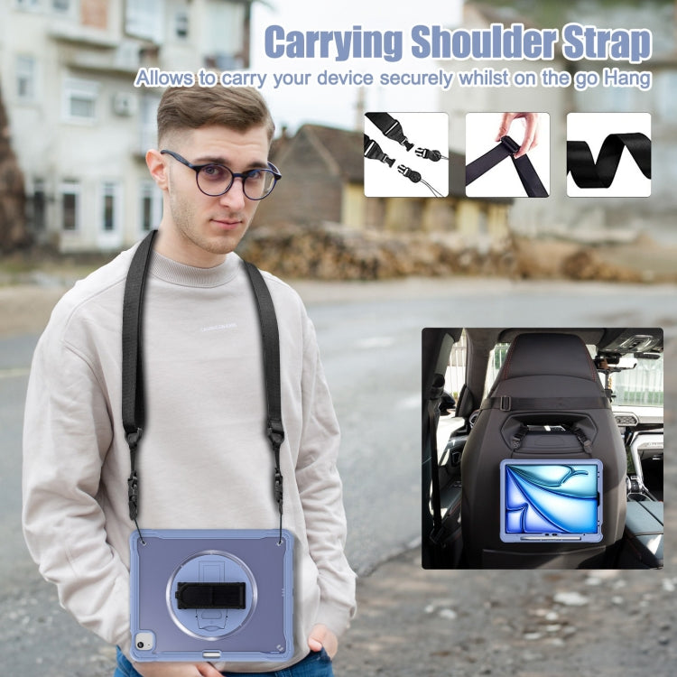 For iPad Air 13 2026 / 2025 / 2024 Heavy Duty Hybrid Tablet Case with Hand Grip & Strap