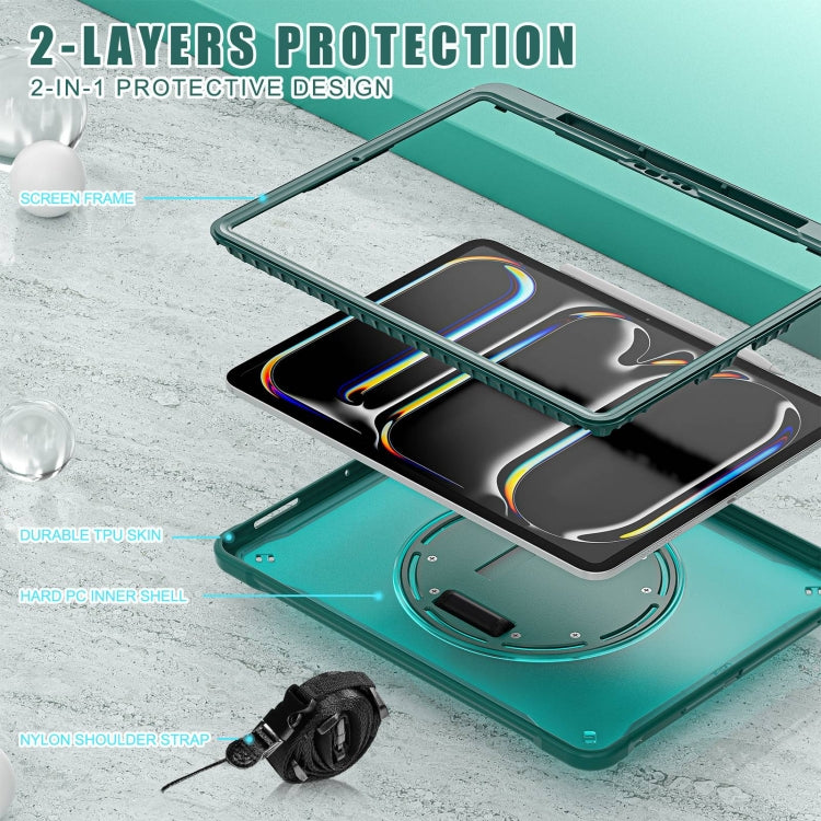 For iPad Pro 13 2025 / 2024 Heavy Duty Hybrid Tablet Case with Hand Grip & Strap