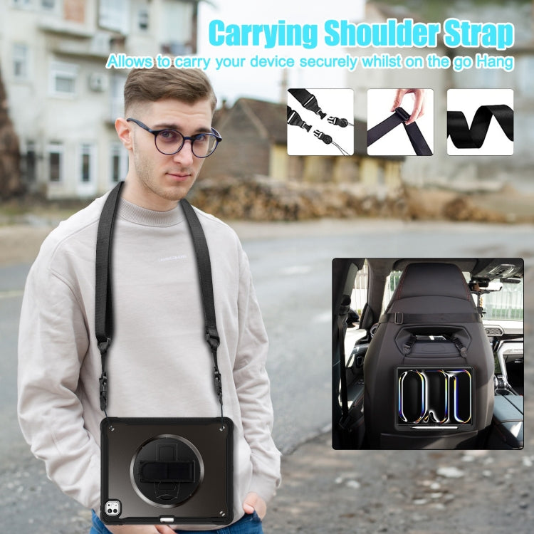 For iPad Pro 13 2025 / 2024 Heavy Duty Hybrid Tablet Case with Hand Grip & Strap