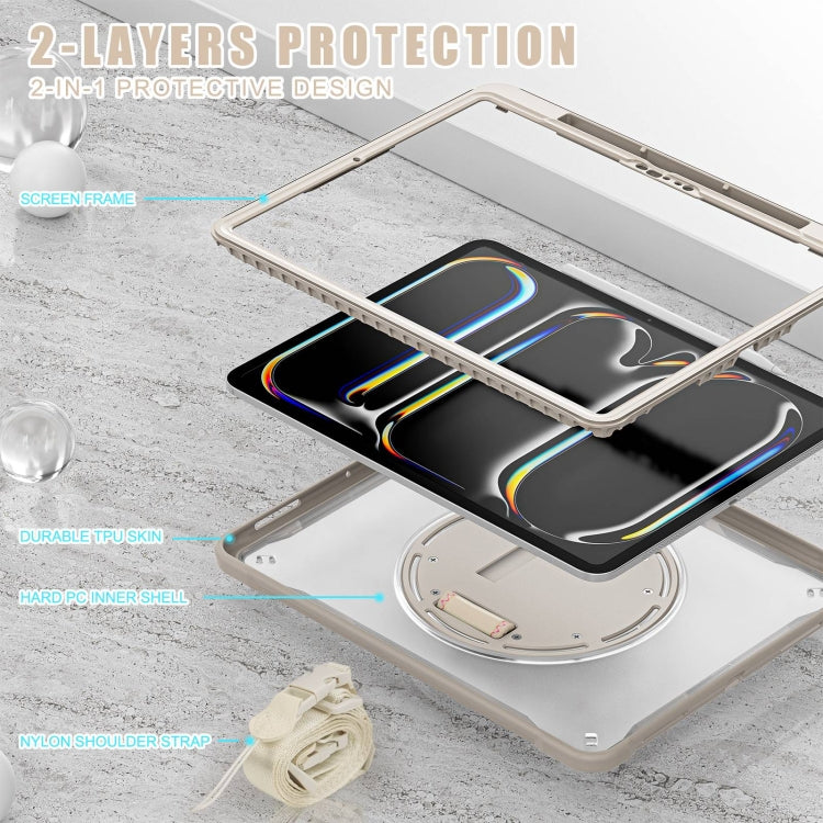 For iPad Pro 13 2025 / 2024 Heavy Duty Hybrid Tablet Case with Hand Grip & Strap