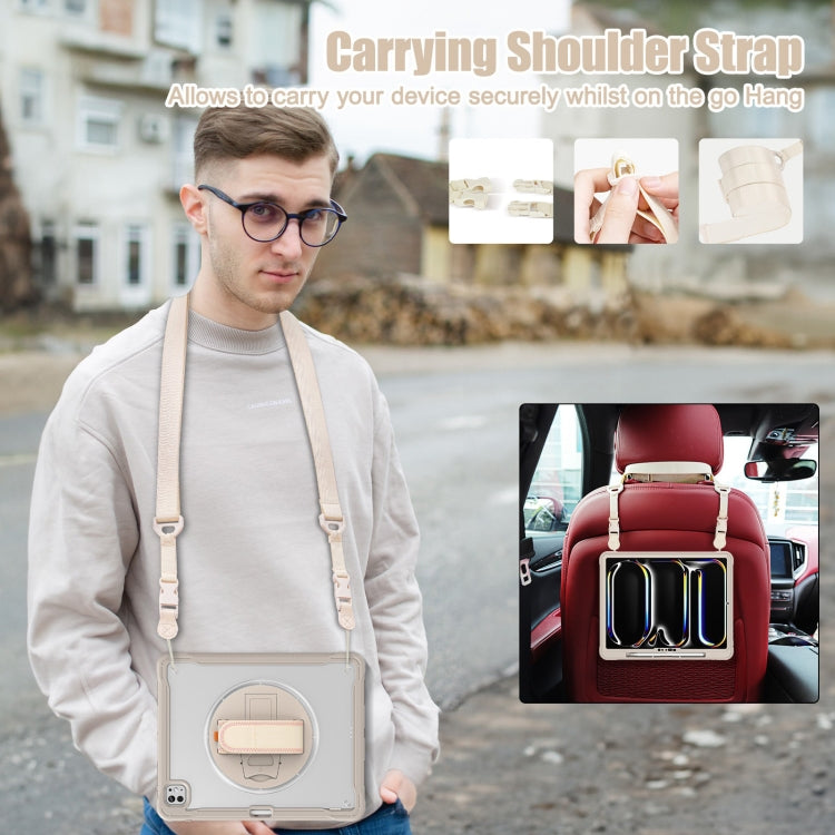 For iPad Pro 13 2025 / 2024 Heavy Duty Hybrid Tablet Case with Hand Grip & Strap