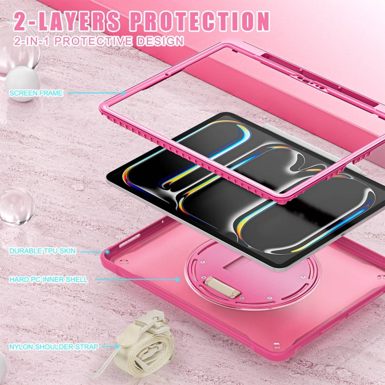 For iPad Pro 13 2025 / 2024 Heavy Duty Hybrid Tablet Case with Hand Grip & Strap