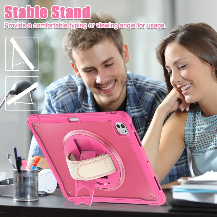For iPad Pro 13 2025 / 2024 Heavy Duty Hybrid Tablet Case with Hand Grip & Strap