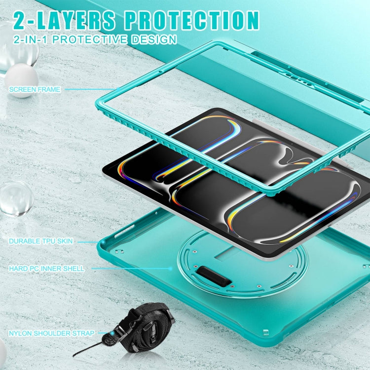 For iPad Pro 13 2025 / 2024 Heavy Duty Hybrid Tablet Case with Hand Grip & Strap
