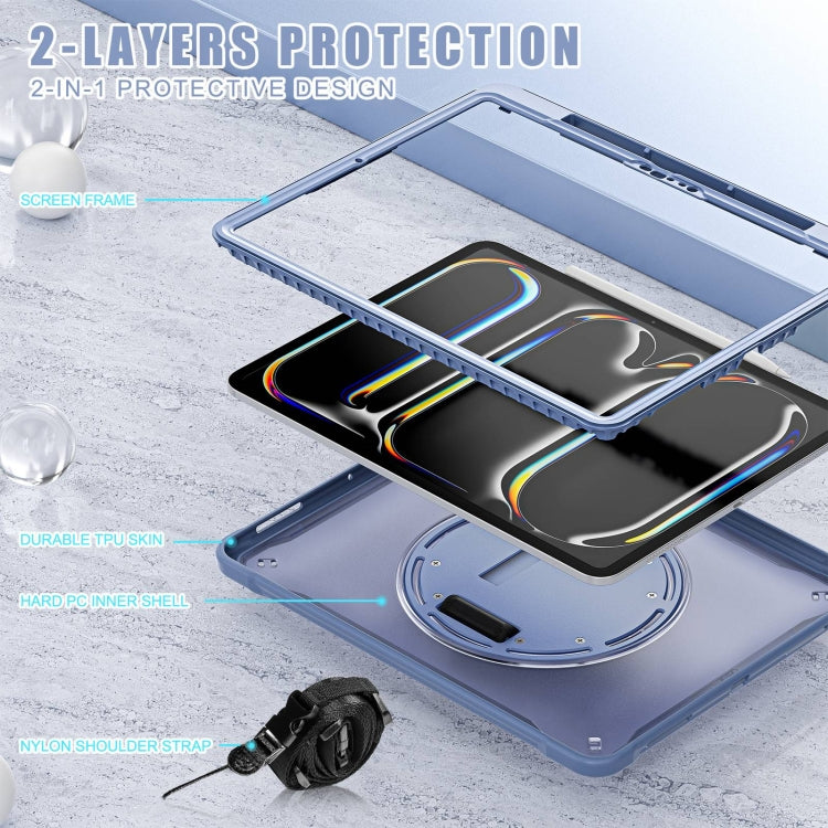 For iPad Pro 13 2025 / 2024 Heavy Duty Hybrid Tablet Case with Hand Grip & Strap