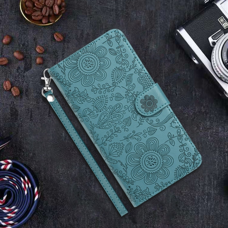 For Samsung Galaxy S24 FE 5G Floral Embossed Pattern Leather Phone Case