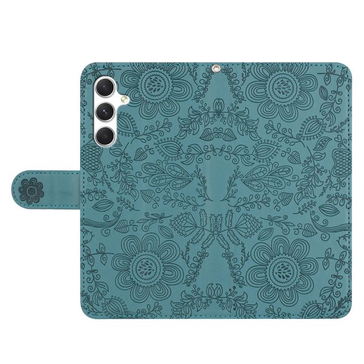 For Samsung Galaxy S25 FE 5G Floral Embossed Pattern Leather Phone Case