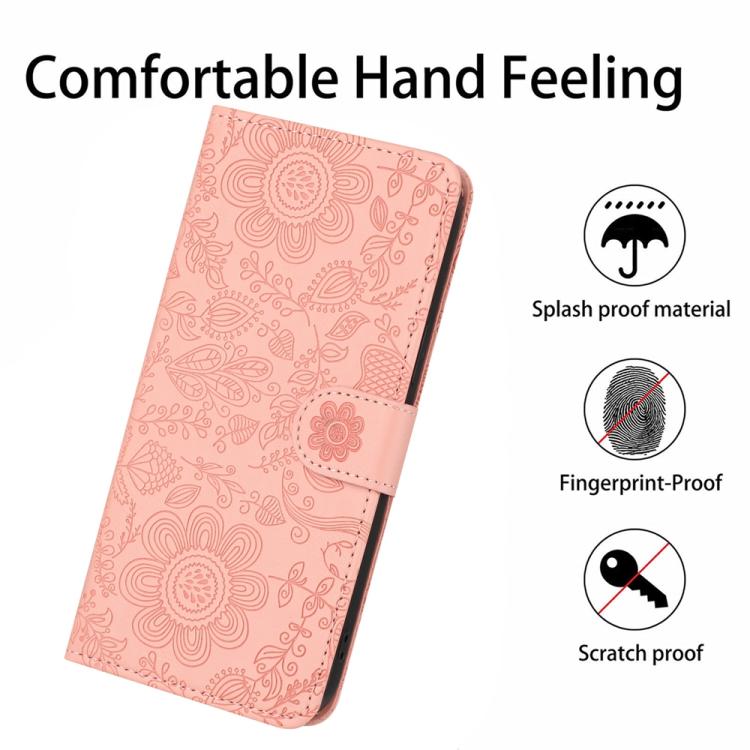 For Samsung Galaxy S26 Edge 5G Floral Embossed Pattern Leather Phone Case
